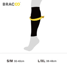 Load image into Gallery viewer, BRACOO LE70 Calf Fulcrum Sleeve Comfort Fit, white stripe
