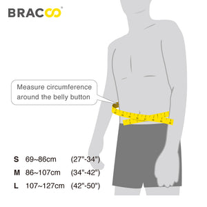 BRACOO BB30 Low Back Airy Wrap Orth Ergonomic Splint size chart